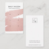 CARTE DE VISITE ÉCRAN DE RESTAURATION ROSE GOLD PINK BRUSH STROKE  (Devant / Derrière)