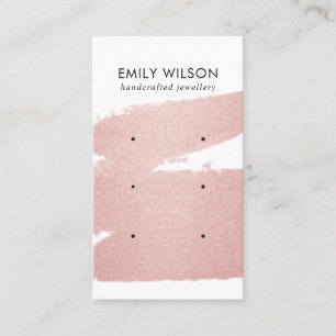 CARTE DE VISITE ÉCRAN DE RESTAURATION ROSE GOLD PINK BRUSH STROKE 