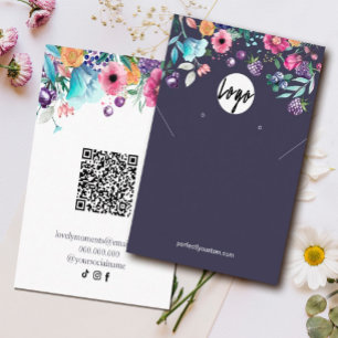 Carte De Visite Écran d'écoute Berry Sweet Blueberry & Flowers