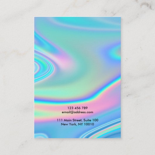 Carte De Visite Écran d'écoute de script holographique moderne (Dos)