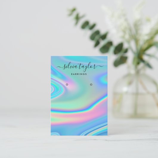 Carte De Visite Écran d'écoute de script holographique moderne (Debout devant)