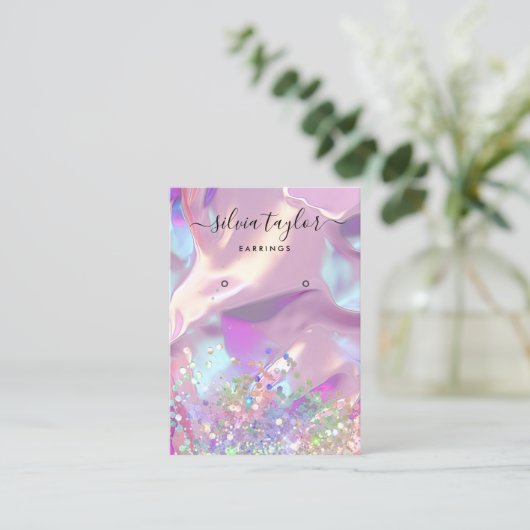 Carte De Visite Écran d'écoute de script holographique moderne (Debout devant)