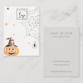 Carte De Visite Écran d'écoute Halloween Citrouille Spider Logo 3 (Devant / Derrière)