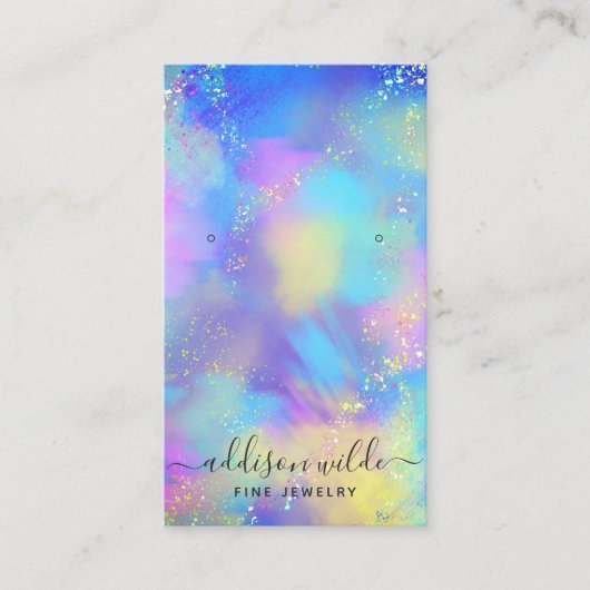 Carte De Visite Écran d'écoute Holographique Opal Iridescente (Devant)