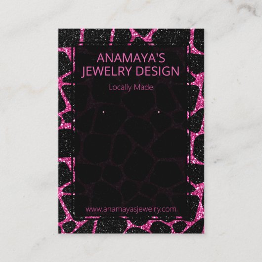 Carte De Visite Écran D'Écran Gras De Parties scintillant Rose Gla (Devant)