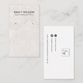 CARTE DE VISITE ÉCRAN D'ÉTUDE DE TEXTURE DU TILE MAROCAIN BLANC (Devant / Derrière)