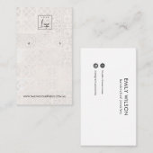 CARTE DE VISITE ÉCRAN D'ÉTUDE DE TEXTURE DU TILE MAROCAIN BLANC (Devant / Derrière)