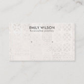 CARTE DE VISITE ÉCRAN D'ÉTUDE DE TEXTURE DU TILE MAROCAIN BLANC (Devant)