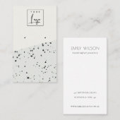 Carte De Visite Ecran d'oreille 3 étoffé gris noir Terrazzo Textur (Devant / Derrière)