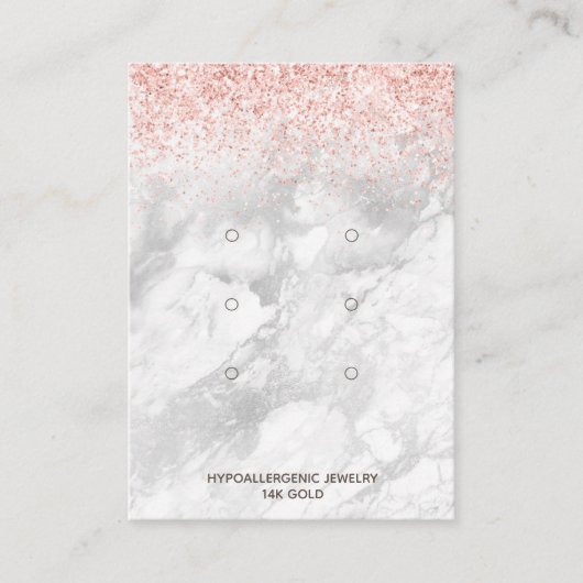Carte De Visite Écran d'oreille 3 paires Rose or Parties scintilla (Devant)