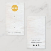 Carte De Visite Écran d'oreille 3 trous en bois blanc (Devant / Derrière)