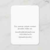 Carte De Visite Écran d'oreille à bijoux artisanal (Dos)