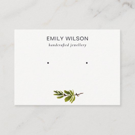 Carte De Visite Écran d'oreille à feuillage à branche de pin minim (Devant)