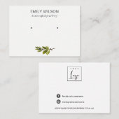 Carte De Visite Écran d'oreille à feuillage à branche de pin minim (Devant / Derrière)