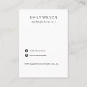 Carte De Visite Écran d'oreille à feuillage à branche de pin minim (Dos)