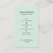 Carte De Visite Écran d'oreille à la menthe verte (Dos)