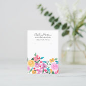 Carte De Visite Écran d'oreille à l'aquarelle rose country (Debout devant)