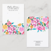 Carte De Visite Écran d'oreille à l'aquarelle rose country (Devant / Derrière)