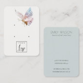 Carte De Visite Écran d'oreille à papillon Aqua Blush Dreamy 2 (Devant / Derrière)