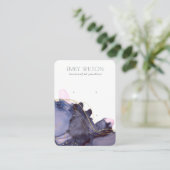 Carte De Visite Écran d'oreille Abstrait Alcohol Ink Gold Navy 2 (Debout devant)