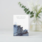 Carte De Visite Écran d'oreille Abstrait Alcohol Ink Gold Navy 3 (Debout devant)