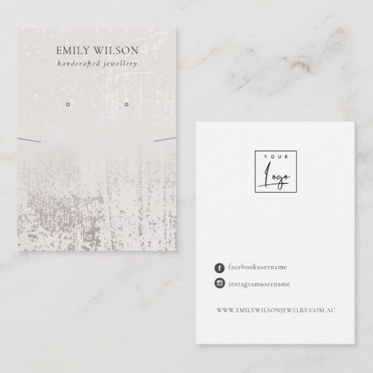 Carte De Visite Écran d'oreille Abstrait Argent Rainfall  (Devant / Derrière)