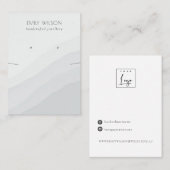 Carte De Visite Écran d'oreille Abstrait Black White Wave (Devant / Derrière)