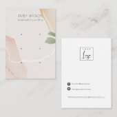 Carte De Visite Écran d'oreille Abstrait Blush Earthy Green 3 Stud (Devant / Derrière)