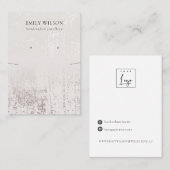 Carte De Visite Écran d'oreille Abstrait de pluie d'argent Aqua (Devant / Derrière)