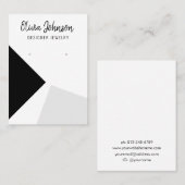 Carte De Visite Écran d'oreille Abstrait en argent noir (Devant / Derrière)