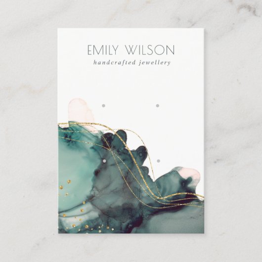 Carte De Visite Écran d'oreille Abstrait en encre d'alcool Gold Gr (Devant)