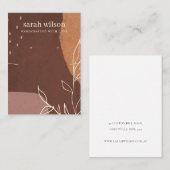 Carte De Visite Écran d'oreille Abstrait en feuille orange rouille (Devant / Derrière)