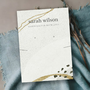 Carte De Visite Écran d'oreille Abstrait en ivoire noir