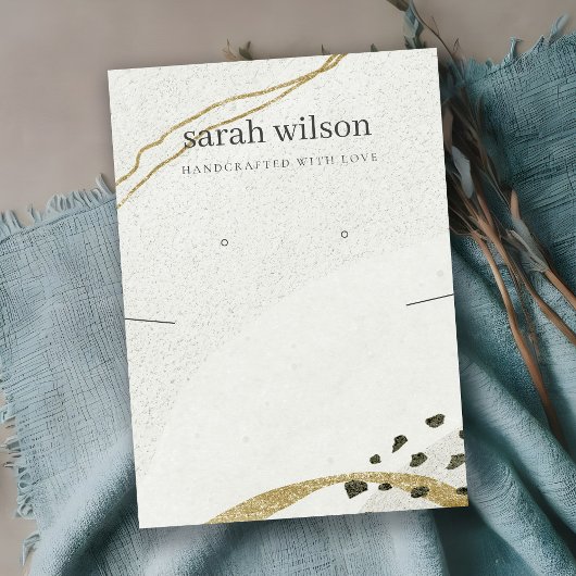 Carte De Visite Écran d'oreille Abstrait en ivoire noir