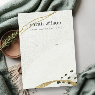 Carte De Visite Écran d'oreille Abstrait en ivoire noir