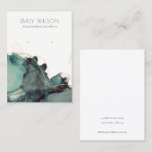 Carte De Visite Écran d'oreille Abstrait Encre or vert (Devant / Derrière)