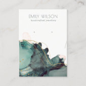 Carte De Visite Écran d'oreille Abstrait Encre or vert (Devant)