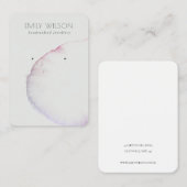 Carte De Visite Écran d'oreille Abstrait gris argenté rose violet (Devant / Derrière)