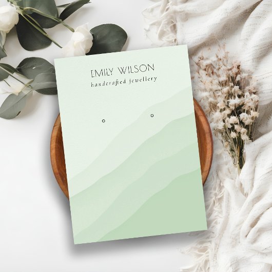 Carte De Visite Écran d'oreille Abstrait Lime Green Waves