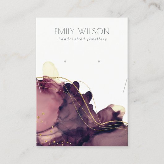 Carte De Visite Écran d'oreille Abstrait pour collier d'encre or m (Devant)