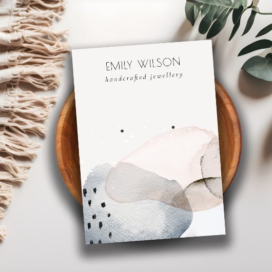 Carte De Visite Écran d'oreille Abstrait rose Aquarelle