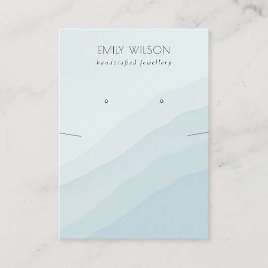Carte De Visite Écran d'oreille Abstrait Sky Blue Waves (Devant)