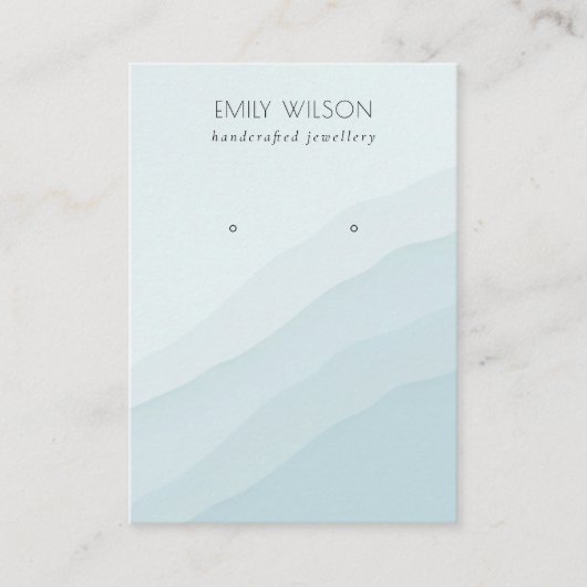Carte De Visite Écran d'oreille Abstrait Sky Blue Waves (Devant)