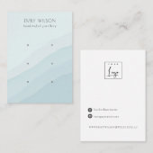 Carte De Visite Ecran d'oreille Abstrait Sky Blue Waves 3 Écran (Devant / Derrière)