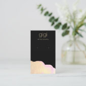 Carte De Visite Ecran d'oreille Abstraite Black Gold (Debout devant)