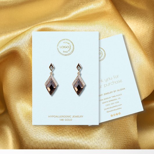 Carte De Visite Écran d'oreille Ajouter votre logo Bleu clair