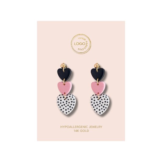 Carte De Visite Écran d'oreille Ajouter votre logo Blush