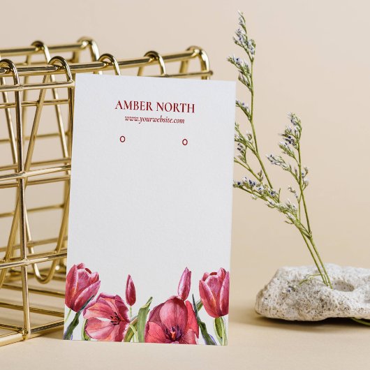 Carte De Visite Écran d'oreille Bijoux Fleurs Bourgogne