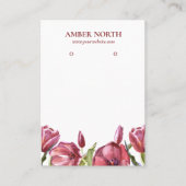 Carte De Visite Écran d'oreille Bijoux Fleurs Bourgogne (Devant)