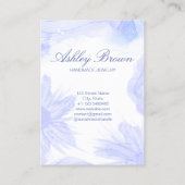 Carte De Visite Écran d'oreille bleu Aquarelle fleurie (Dos)